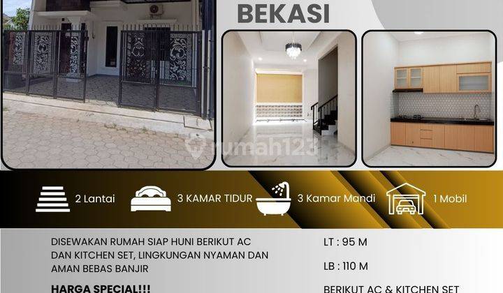  KODAU JATIMEKAR RUMAH BARU 2 LT DISEWAKAN DALAM KOMPLEK NYAMAN S680 1