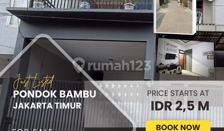  PD BAMBU DUREN SAWIT RUMAH MINIMALIS MODERN SIAP HUNI AKSES 2 MBL S658
