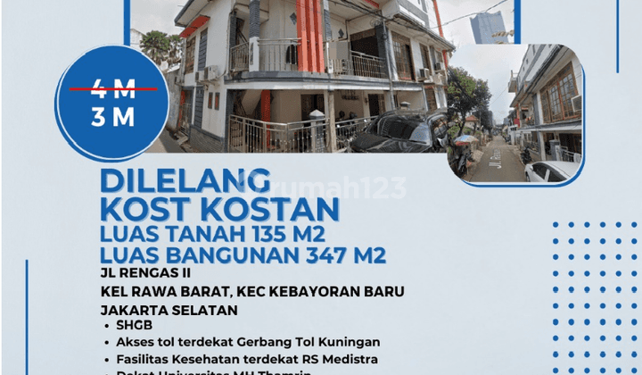  Dilelang Kebayoran Baru Jaksel Kos Kosan 3 Lt 20 Kamar Pg10 1