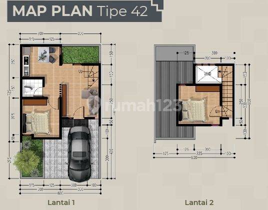 Rumah Dgn Mezzanine No Dp Free Biaya2, Kitchen Set Pinggir Jl. Raya 2