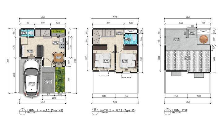 Rumah Murah 2 Lantai Tanpa Dp Free Biaya2 Hanya 5 Menit Ke Alun2 2