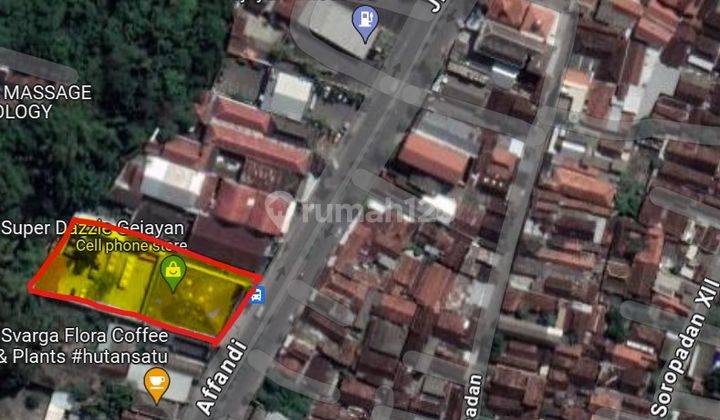 Tanah Jogja Gejayan Jl Affandi Bonus Bangunan Lt 2087 m² Ld 27 M 2