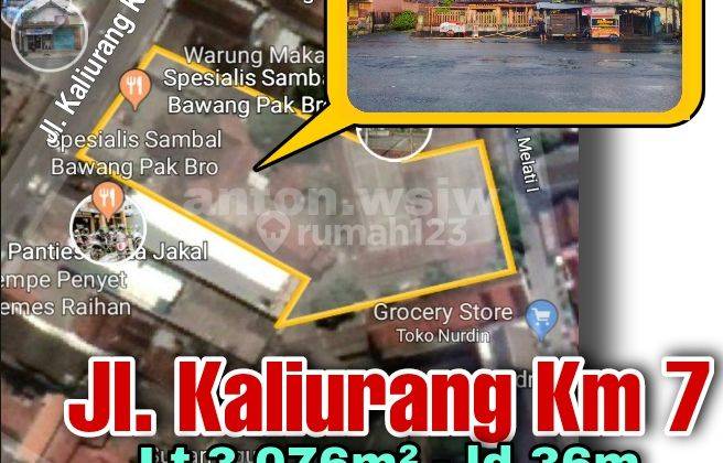 Tanah Jogja Jl Kaliurang Km7 Selatan Pasar, Bank Lt 3076 M2 SHM 1