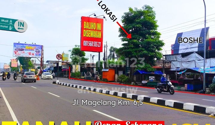 Strategic Land in Jogja, in front of JCM, Jl. Magelang Km 6.5, area 2325 m2 with SHM.