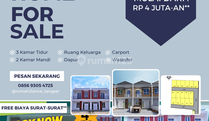 Rumah 2 Lantai Beli Rumah Dapat 1 Unit Motor Free Biaya2 All In 1