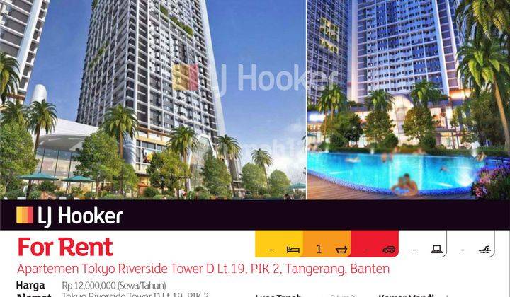 Apartemen Tokyo Riverside Tower D Lt.19, Pik 2, Tangerang, Banten 2