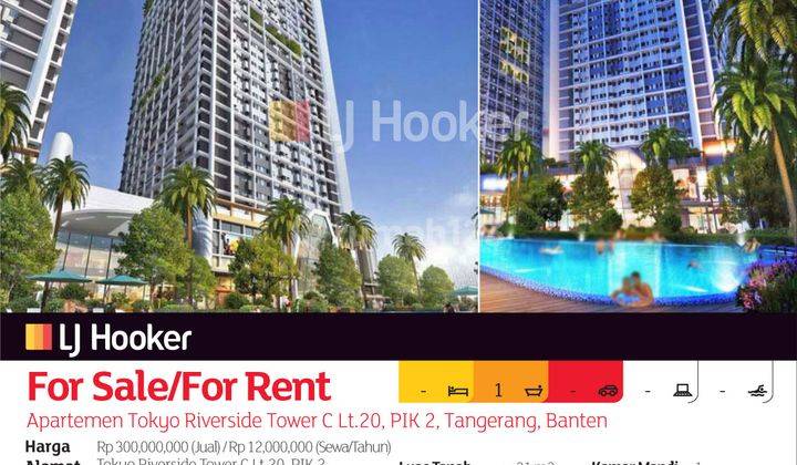 Apartemen Tokyo Riverside Tower C Lt.20, Pik 2, Tangerang, Banten 2