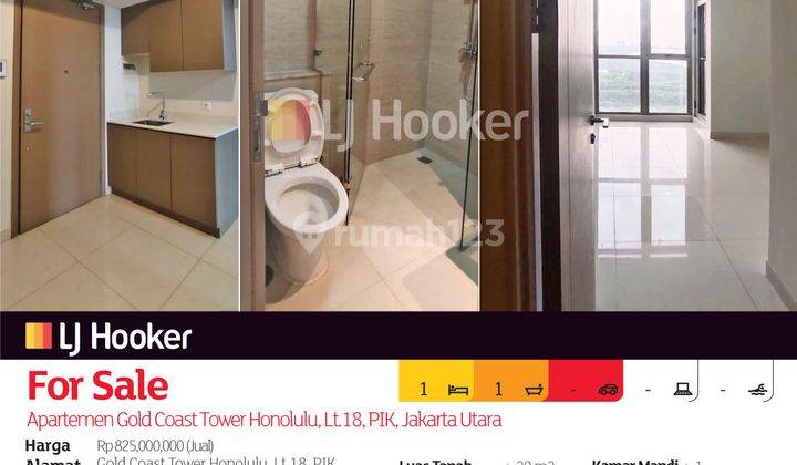 Apartemen Gold Coast Tower Honolulu, Lt.18, Pik, Jakarta Utara 2