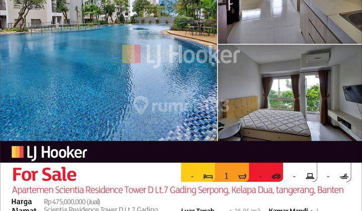 Apartemen Scientia Residence Tower D Lt.7 Gading Serpong, Kelapa Dua, Tangerang, Banten 2