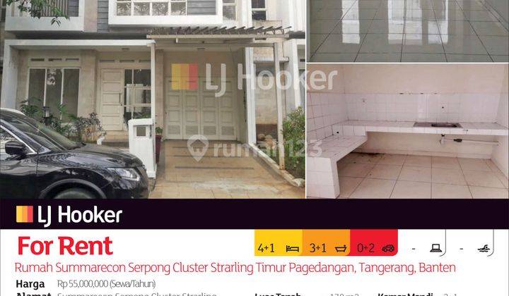 Rumah Summarecon Serpong Cluster Strarling Timur Pagedangan, Tangerang, Banten 2