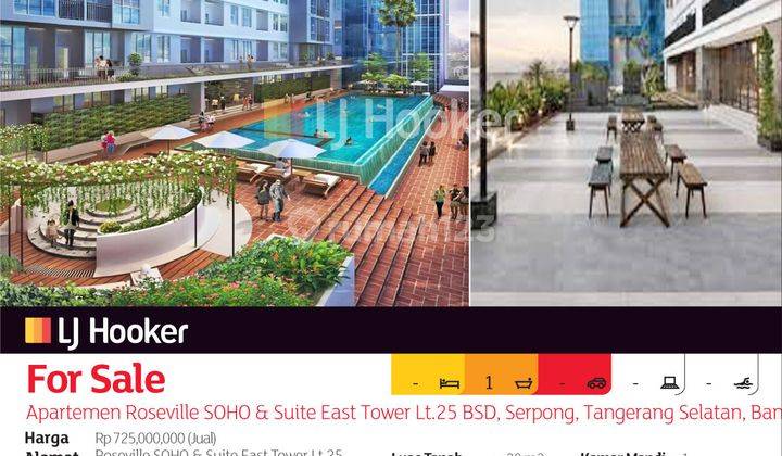 Apartemen Roseville Soho Suite East Tower Lt.25 Bsd, Serpong, Tangerang Selatan, Banten 2