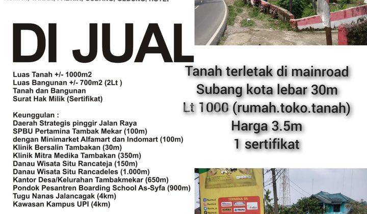 Dijual Cepat Tanah Di Subang Kota  Jawa Barat  1