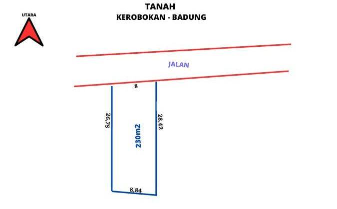 Dijual Tanah Kerobokan Lingkungan Villa Selangkah Ke Seminyak