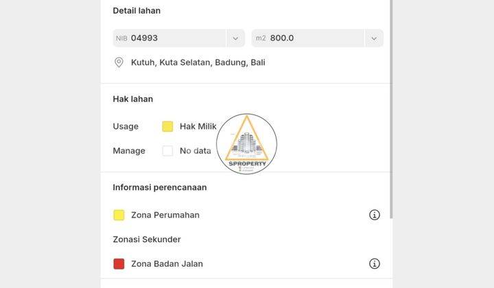 Tanah Premium Posisi Hook di Jalan Utama Gunung Payung