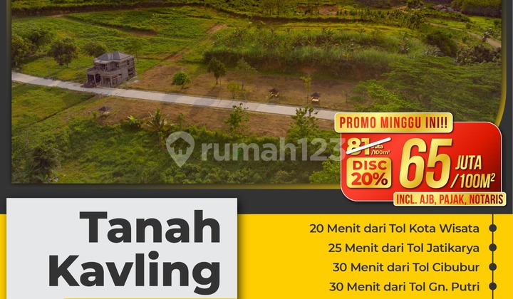 Kavling Eksklusif Siap Bangun 25 Menit Dari Pintu Tol Kota Wisata 7