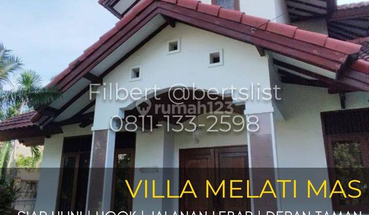 Rumah hook 283m2 siap huni depan taman di Melati Mas Serpong 1