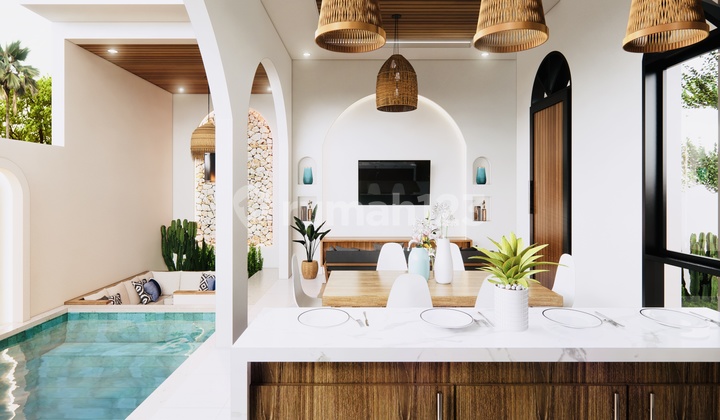 Villa Modern Konsep Mediterania Dekat Ke Pantai Jimbaran Bali