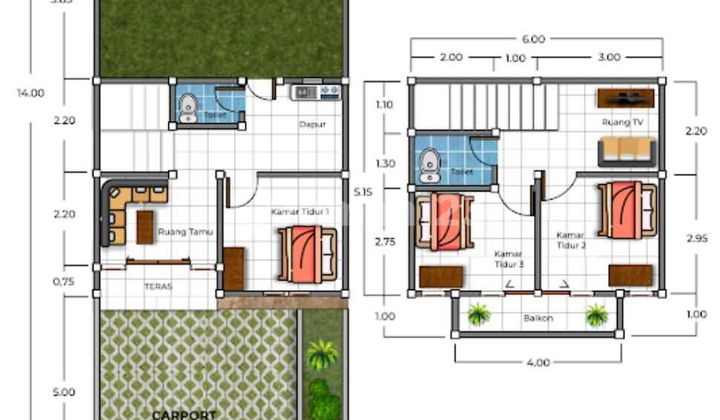 Rumah Baru Dalam Cluster 2 Lantai Area di Tabanan Bali