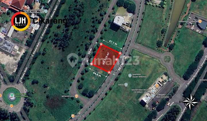 Dijual Kavling LT ±2.316 M2 di Kawasan Deltamas Cikarang