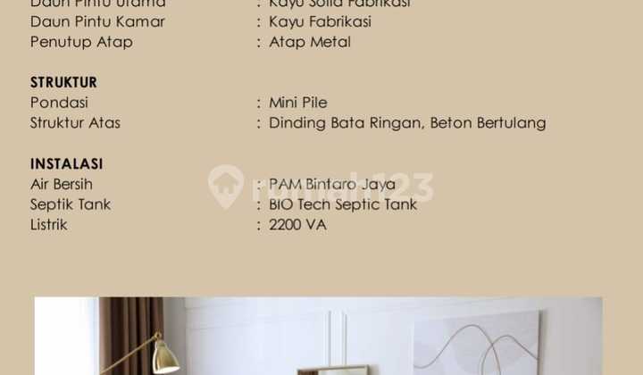 Rumah Nordic 2lt at kebayoran Harmony Bintaro jaya Harga mulai 1,4Man 5