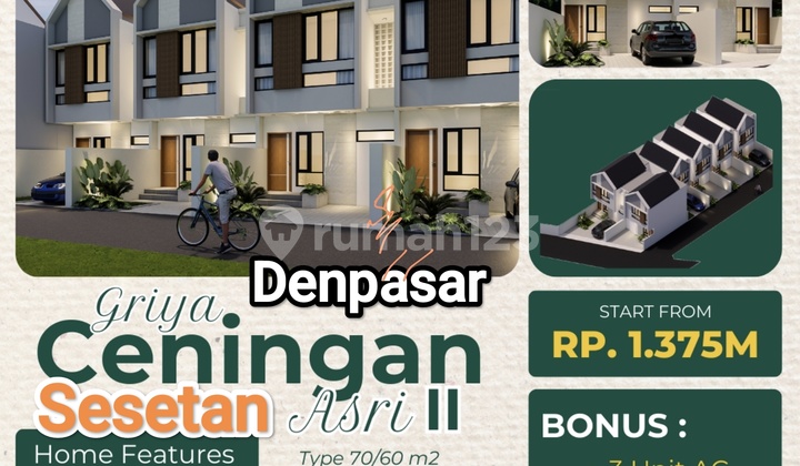 Rumah Baru Ready Tingkat 3 Kamar Sesetan Kampus Udayana Sanglah Denpasar Bali