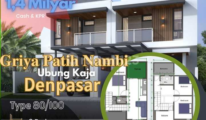 Jual Rumah Baru Tingkat 3 Kamar Dekat Sekolah Taman Rama Terminal Ubung Lapangan Lumintang Gatsu Denpasar Bali