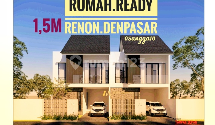 Rumah Baru Ready 3 Kamar Tingkat Bebas Banjir Tukad Balian Renon Denpasar Bali