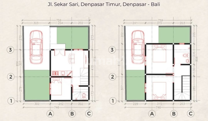 Jual Rumah Tingkat 3 Kamar Area Pantai Sanur Denpasar Bali 2