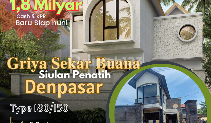 Jual Rumah Luas 5 Kamar Bebas Banjir Siulan Penatih Gatsu Timur Denpasar Sanur Bali 1