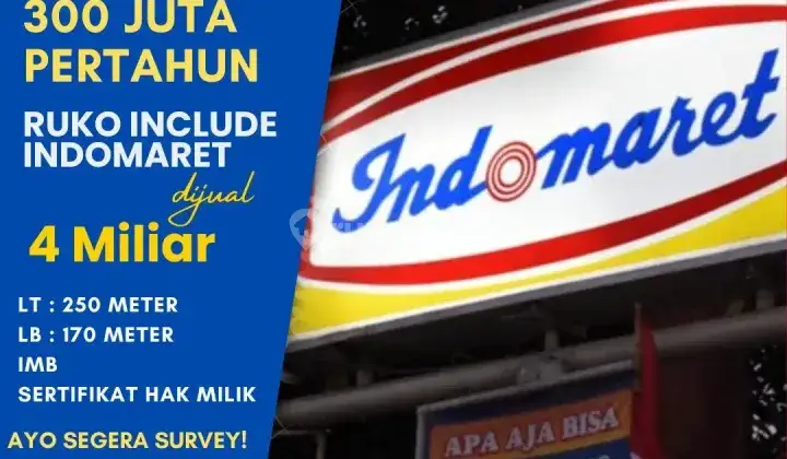 Jual Bangunan Beserta Indomaret di Kota Bogor Income 300 Juta Pertahun 1