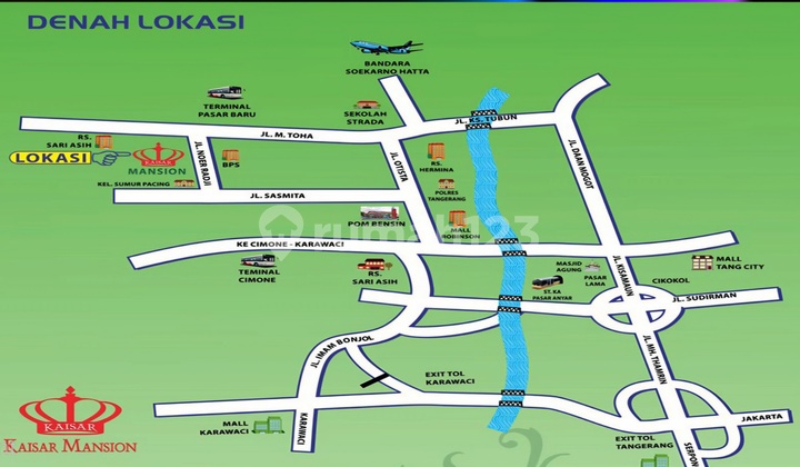 Rumah 3 R. Tidur 2 Lantai Kaisar Mansion B1 Karawaci Tangerang 2