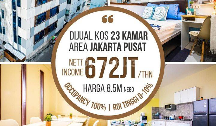 Dijual kost- kost an 23 kamar furnish, lokasi strategis sudah full penghuni. Lokasi gajah Mada jak. Pus  2