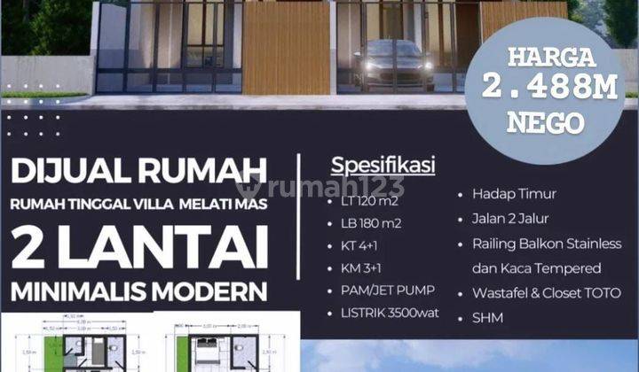 DIJUAL RUMAH TINGGAL MINIMALIS MODERN!! di Villa melati mas 2 2