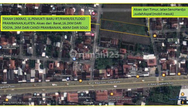 Dijual Sebidang Tanah di Jalan pemukti baru , Prambanan 3