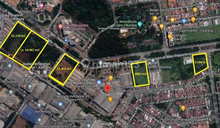 N763 Tanah Dijual di Jalan Mh Thamrin Lippo Cikarang 18jt m2 Deretan Mall Lippo Cikarang 1