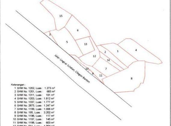 N907 Dijual Tanah Murah di Cilegon 15.682 M2 Bwh Appraisal Jl Lingkar Selatan Cocok Industri  2