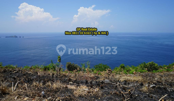 Jual tanah Nusa Penida Bali View Lombok & Private Beach Tampak Muka garis Tebing +-150m n1100