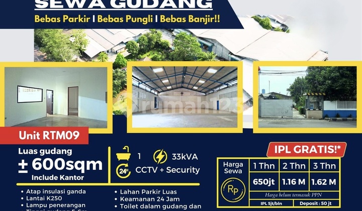 600 M² Wide Warehouse on Imam Bonjol Street