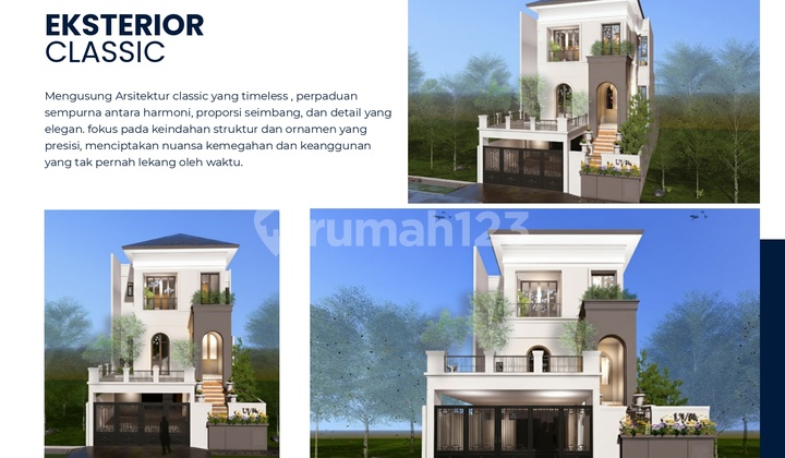Dijual Rumah Classic Modern 3 Lantai di Taman Kebon Jeruk Interkon 2