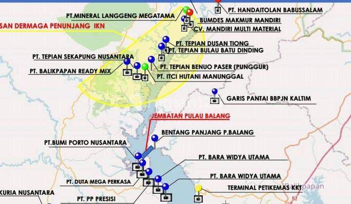 Tanah Luas Tepi Teluk Balikpapan Pantai Lango IKN Dekat Jembatan Pulau Balang 2