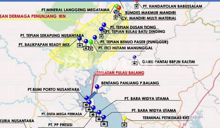 Lahan Luas Tepi Teluk Balikpapan Cocok Dermaga Pelabuhan Dekat Jembatan Pulau Balang IKN 1