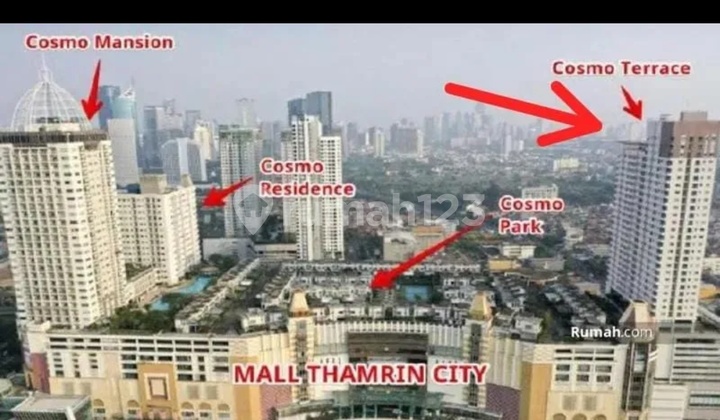 For Sale Dijual Satu.unit 1Br Bukan.studio di Apartement Cosmo Terrace Murah Jual Cepat Lokasi.super Strategis 2