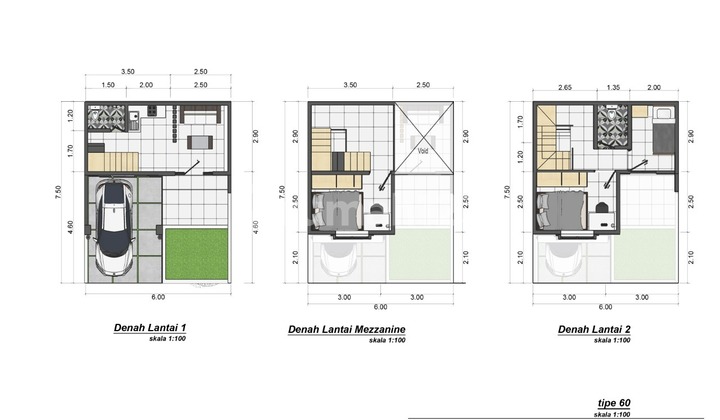 Rumah mezzanine terbaru 2 lantai akes 2 mobil dan deket tol 6