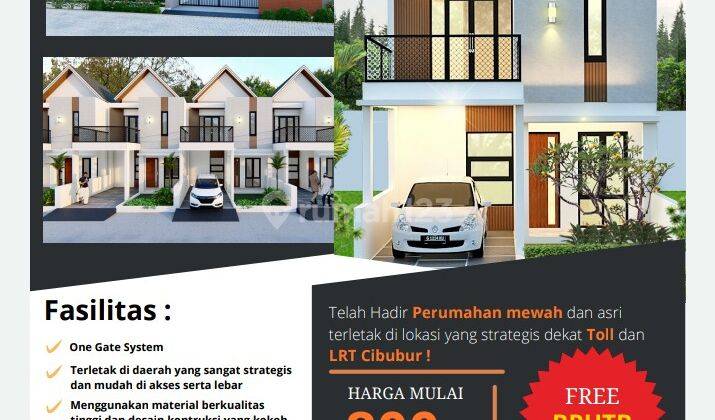 Ready Rumah 2 Lantai scandinavian di Jl radar auri Baru 2