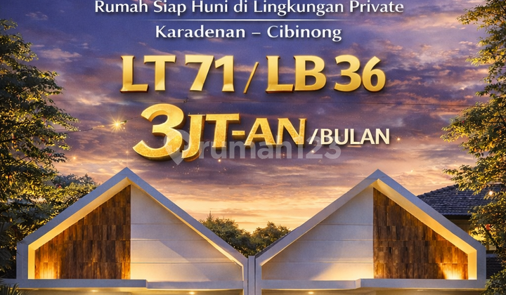 Rumah Murah Cibinong Bogor, DP Ringan Free Semua Biaya