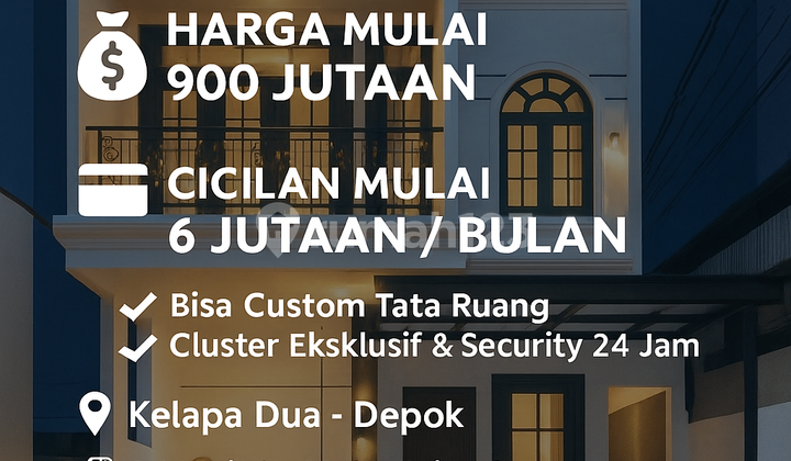 Rumah Strategis Untuk Pekerja & Mahasiswa Aktif - Kelapa Dua Depok Punya Jawaban ! 2