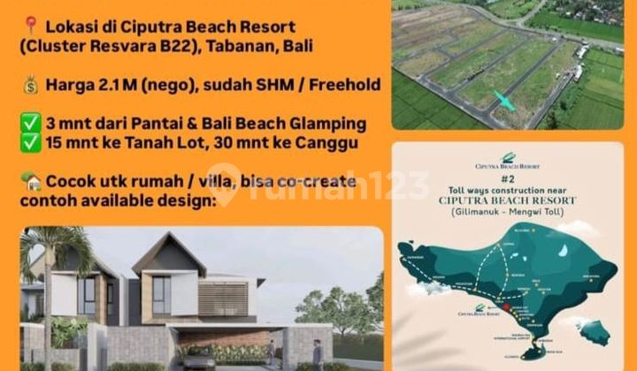 Land Plot Hook 165M2 Beachside Price Under Market in Tabanan Bali Land Plot Hook 165M2 Beachside Price Under Market in Tabanan Bali