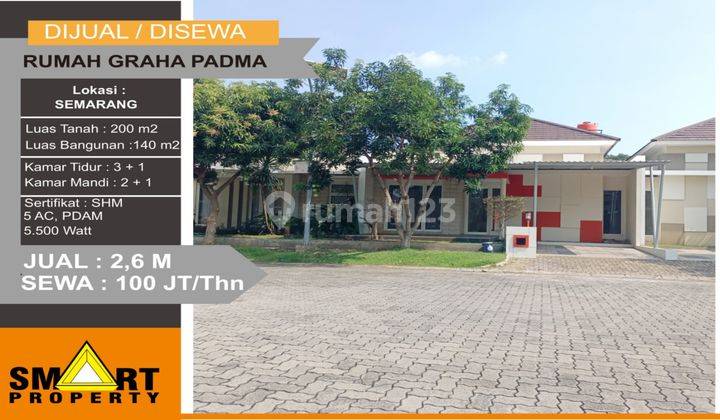  Rumah Bagus 200 m2 SHM di Graha Padma Semarang 1