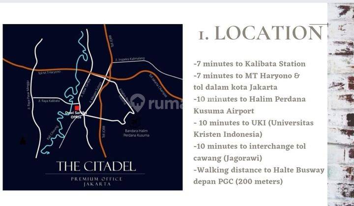 RUKAN PREMIUM THE CITADEL AT DEWI SARTIKA DENGAN FASILITAS OFFICE BUILDING 11