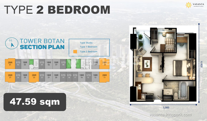 Vasanta Innopark Apartment 29th Floor, West Cikarang, Bekasi Regency 2